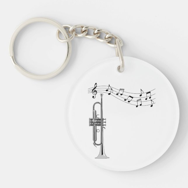 Trumpetmusiker med Musik noter (Framsidan)