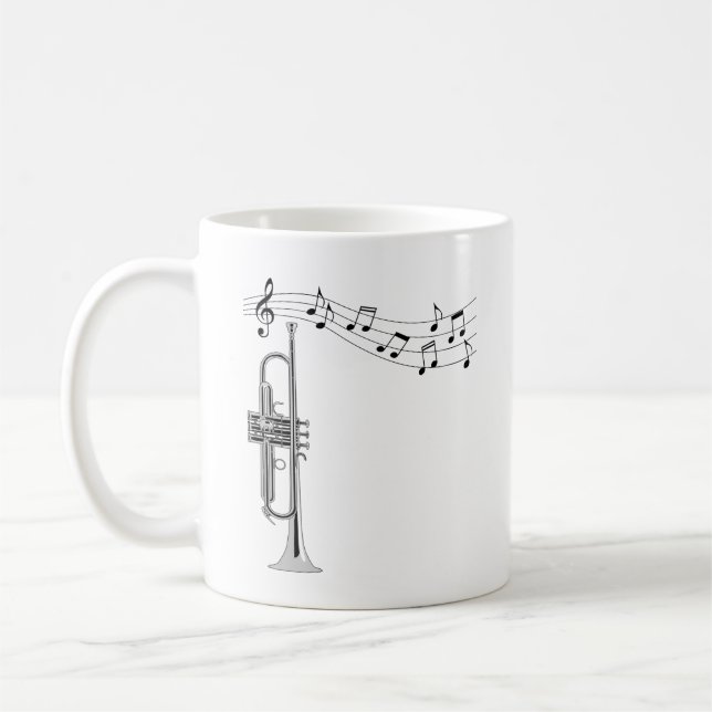 Trumpetmusiker med Musik noter Kaffemugg (Vänster)