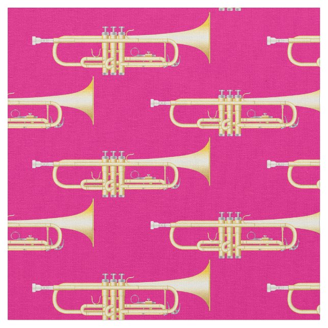 Trumpets Music Musician Room Decor Rosa Tyg (Närbild)