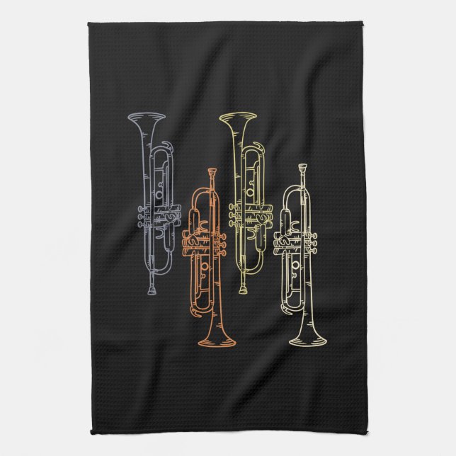 Trumpets Vintage Kökshandduk (Vertikal)