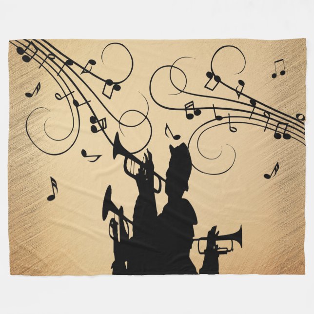 Trumpetsektion Rustik Musik Fleecefilt (Framsidan (Horisontell))