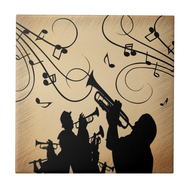 Trumpetsektion Rustik Musik Kakelplatta (Framsidan)