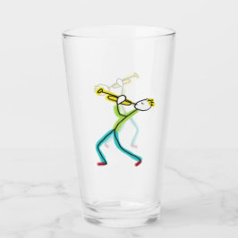 Trumpetspelande Stickman Glaskopp