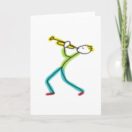 Trumpetspelande Stickman Kort