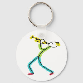 Trumpetspelande Stickman Nyckelring