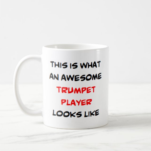trumpetspelare, fantastisk kaffemugg (Vänster)