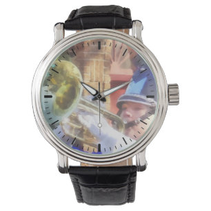 Trumpetspelare i marschmusikband armbandsur