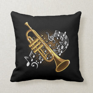 Trumpetspelare Musiknoter Jazzmusik Konst Kudde