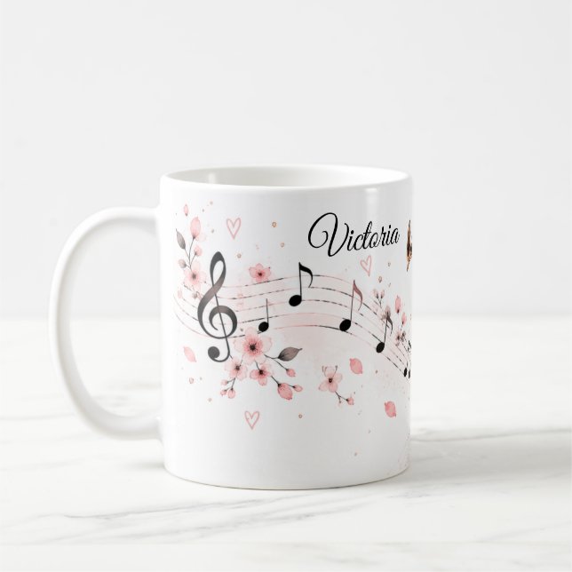 Trumpetspelarmugg redigerbar kaffemugg (Vänster)