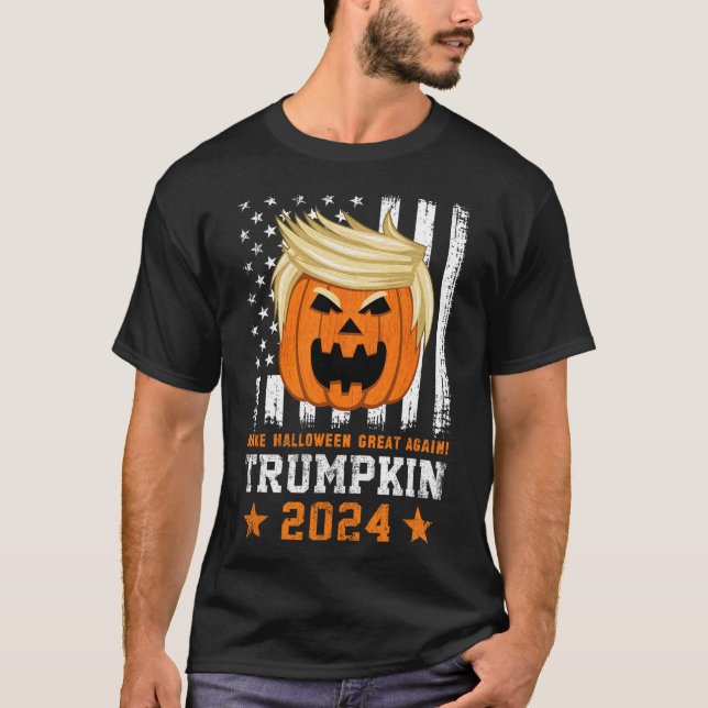 Trumpkin 2024 Usa Gör Halloween Underbart igen lus T Shirt (Framsida)