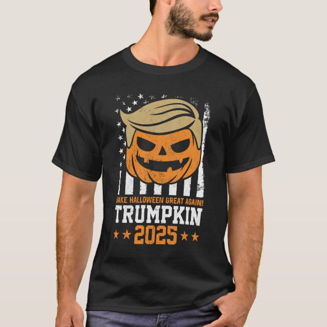 Trumpkin 2025 USA Make Halloween Great Again Funny T Shirt (Framsida)