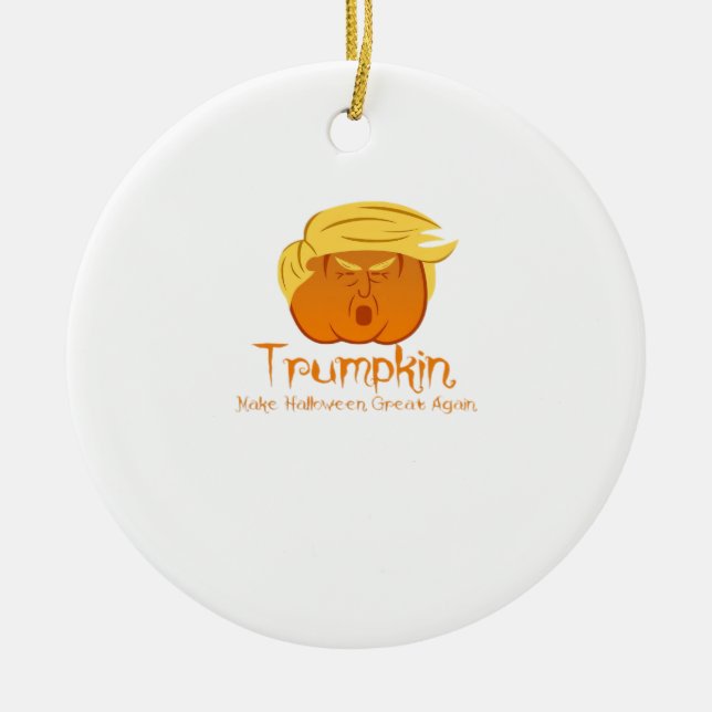 Trumpkin Classic & Funny design för Halloween Julgransprydnad Keramik (Framsidan)