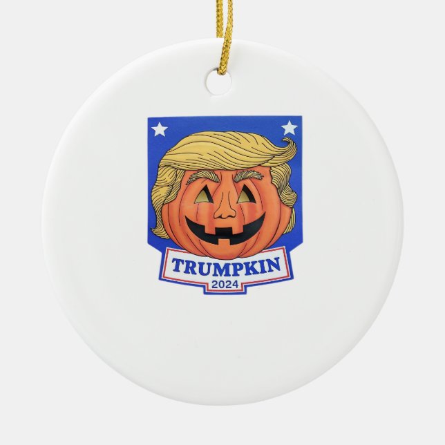 Trumpkin Classic - Funny Halloween-citat Julgransprydnad Keramik (Framsidan)
