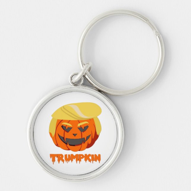 Trumpkin Classic - grundläggande höst Rund Silverfärgad Nyckelring (Framsidan)