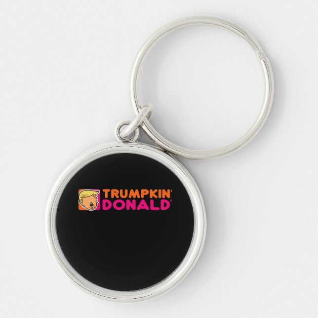 Trumpkin Donald Classic Rund Silverfärgad Nyckelring (Framsidan)