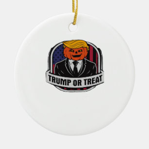 Trumpkin eller Treat Halloween - Politisk dräkt Cl Julgransprydnad Keramik