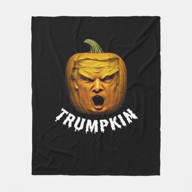 Trumpkin - Funny Donald Pumpkin Halloween Fleecefilt (Framsidan)