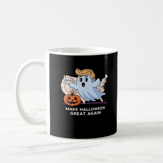 Trumpkin Funny Halloween Boo - Gör Halloween Grea Kaffemugg (Vänster)