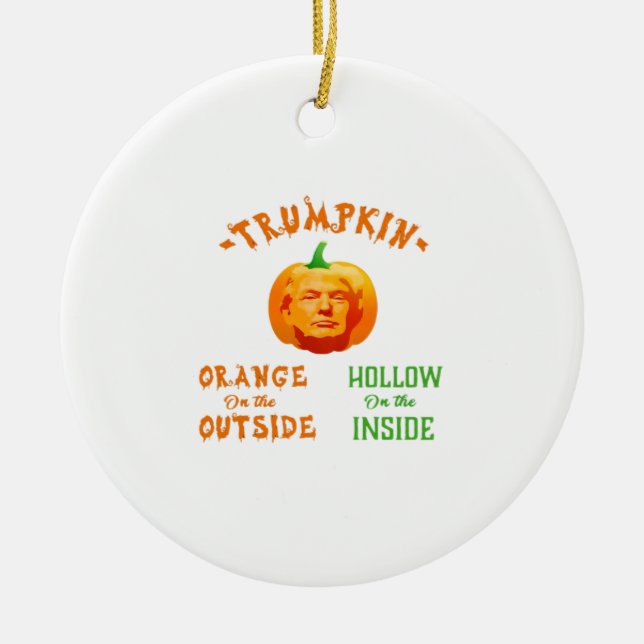 Trumpkin Funny Halloween Classic Julgransprydnad Keramik (Framsidan)