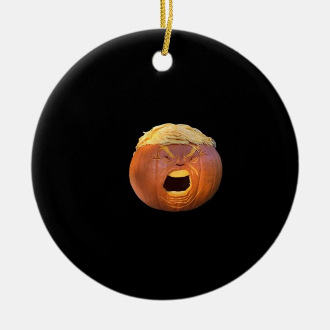 Trumpkin - Funny Halloween Julgransprydnad Keramik (Framsidan)
