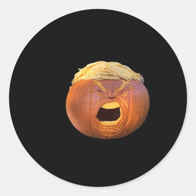 Trumpkin - Funny Halloween Runt Klistermärke (Framsida)