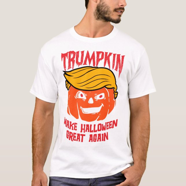 Trumpkin - Funny Trump Halloween Pumpkin Design T Shirt (Framsida)