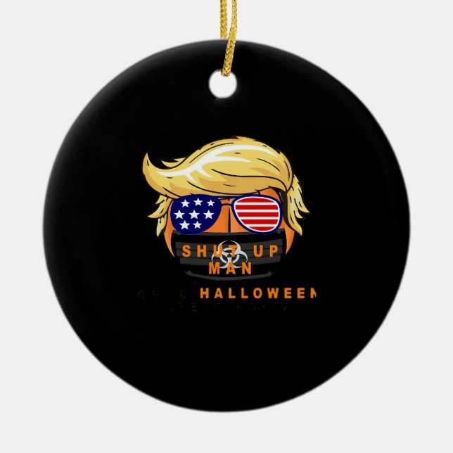 Trumpkin Gör Halloween Underbar igen, Gammal, klas Julgransprydnad Keramik (Framsidan)