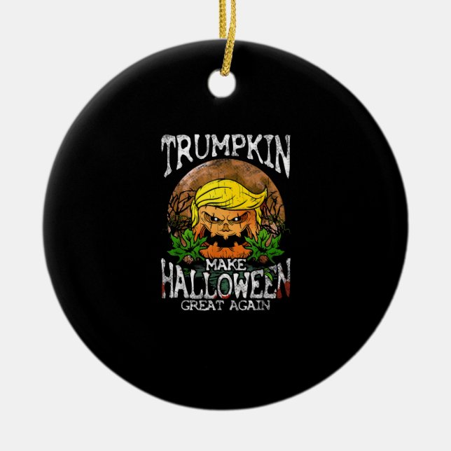 Trumpkin Gör Halloween Underbar igen Gift Julgransprydnad Keramik (Framsidan)