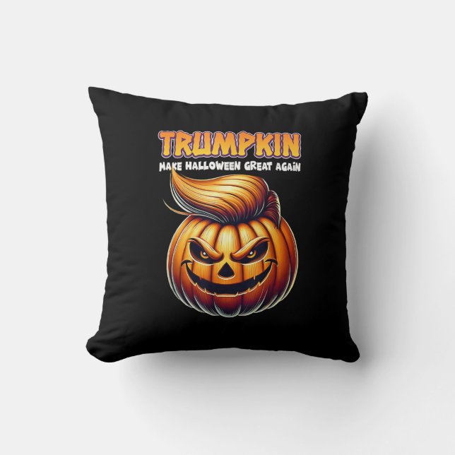 Trumpkin Gör Halloween Underbar igen Jack O Lanter Kudde (Framsida)