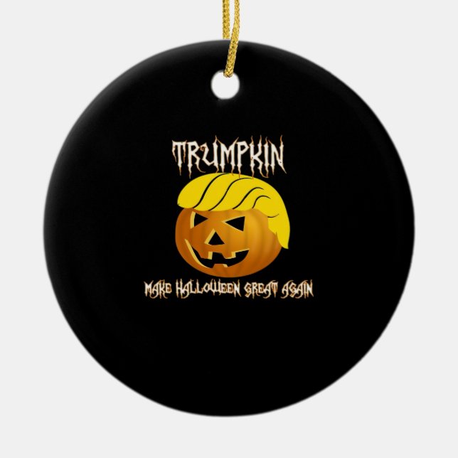 Trumpkin Gör Halloween Underbar igen Julgransprydnad Keramik (Framsidan)