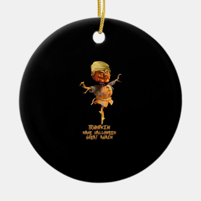 Trumpkin Gör Halloween Underbar igen Julgransprydnad Keramik (Framsidan)