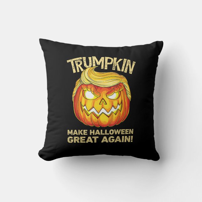 Trumpkin Gör Halloween Underbar igen, lustig Pumpk Kudde (Framsida)