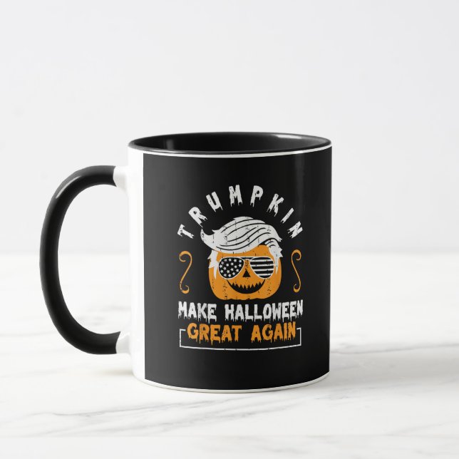 Trumpkin Gör Halloween Underbar igen, lustig Pumpk Mugg (Vänster)