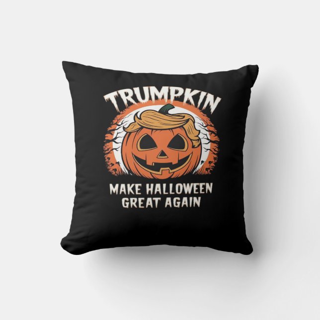 Trumpkin Gör Halloween Underbar igen lustigt Kudde (Framsida)