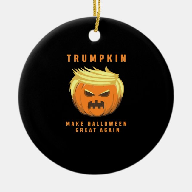 Trumpkin Gör Halloween Underbar igen Passande Julgransprydnad Keramik (Framsidan)