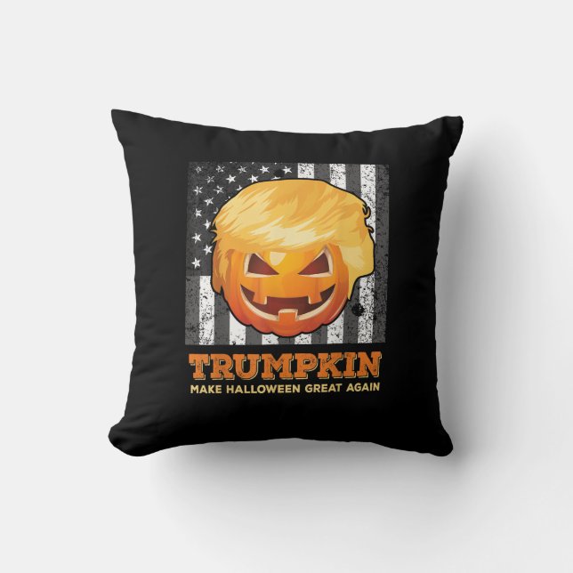 Trumpkin Gör Halloween Underbar igen President Pum Kudde (Framsida)