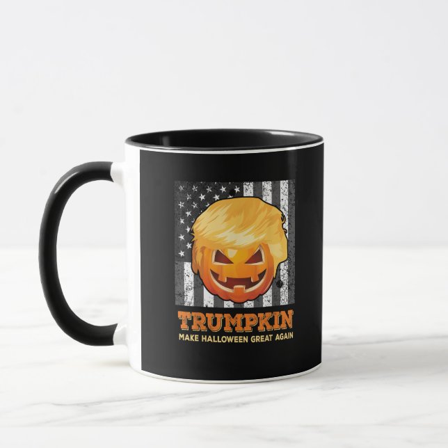 Trumpkin Gör Halloween Underbar igen President Pum Mugg (Vänster)