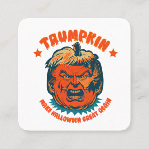 trumpkin gör halloween underbar igen roligt fyrkantigt visitkort