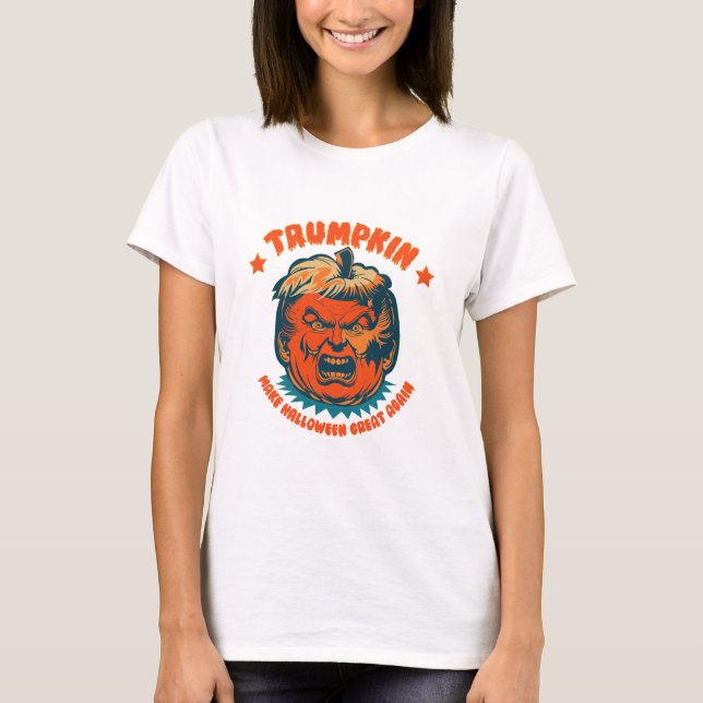 trumpkin gör halloween underbar igen roligt t shirt (Framsida)
