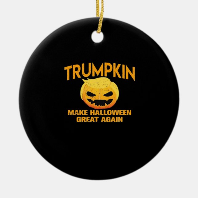 Trumpkin Gör Halloween Underbar igen - Sloth Parod Julgransprydnad Keramik (Framsidan)
