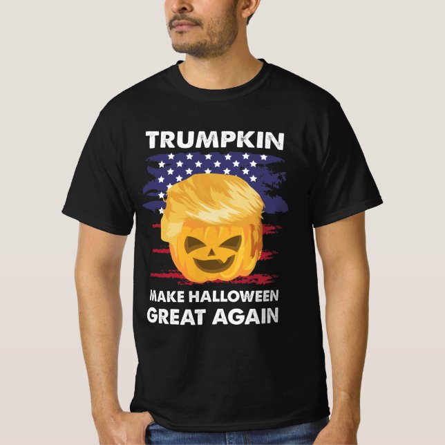 Trumpkin Gör Halloween Underbar igen T Shirt (Framsida)