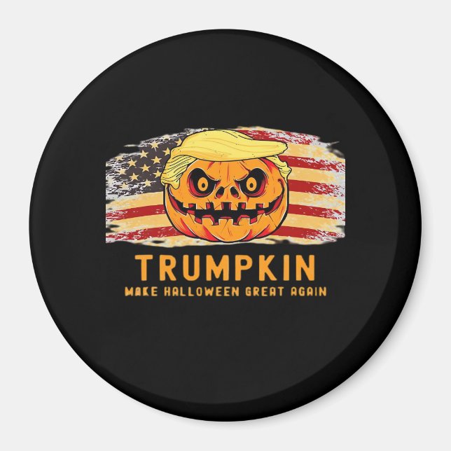 Trumpkin Gör Halloween Underbar igen, USA Flagga l Magnet (Framsidan)
