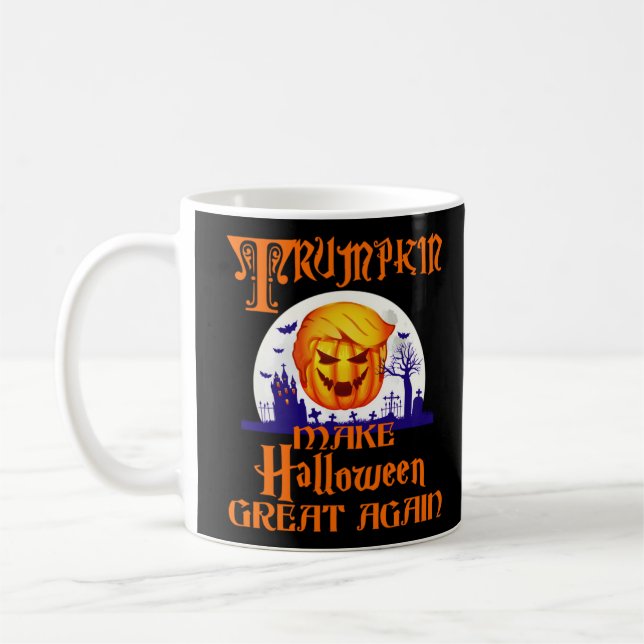 Trumpkin Gör Halloween Underbarare igen Kaffemugg (Vänster)