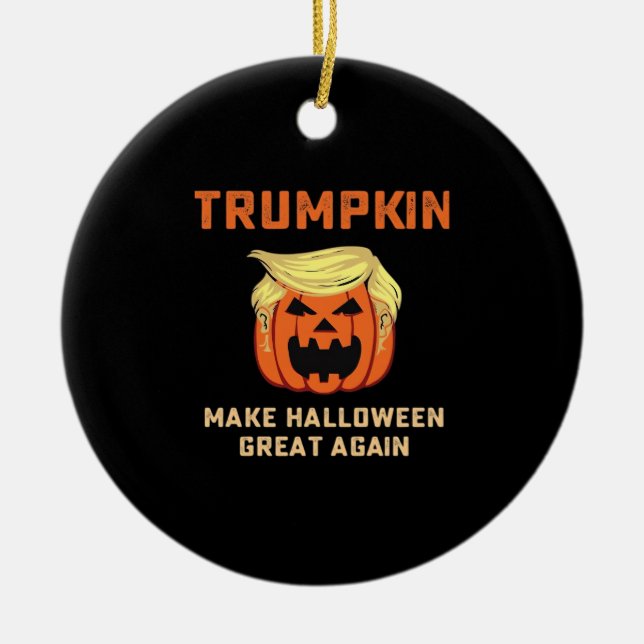 Trumpkin Gör Halloween Underbart igen - Klassisk p Julgransprydnad Keramik (Framsidan)