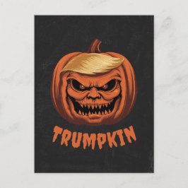 Trumpkin - Grinning Donald Trump Halloween Pumpkin Helg Vykort