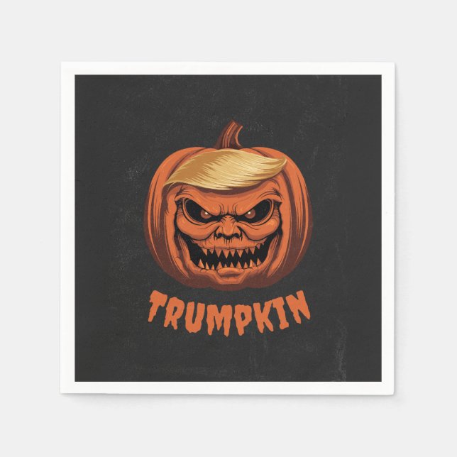 Trumpkin - Grinning Donald Trump Halloween Pumpkin Pappersservett (Framsidan)
