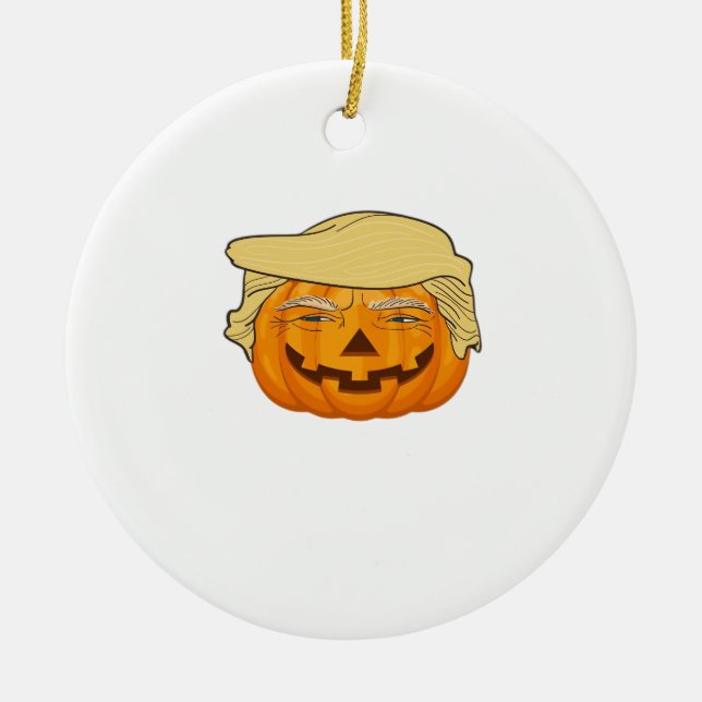 Trumpkin Halloween Funny Classic - Basic Fall Slot Julgransprydnad Keramik (Framsidan)