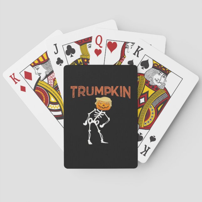Trumpkin Halloween Funny Classic Casinokort (Baksidan)