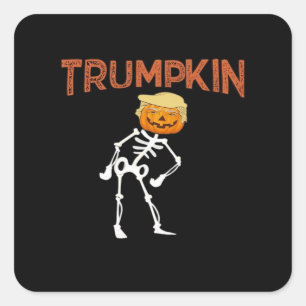 Trumpkin Halloween Funny Classic Fyrkantigt Klistermärke