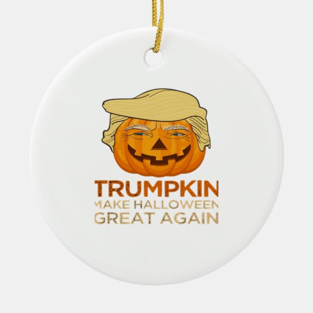 Trumpkin Halloween Funny Classic Julgransprydnad Keramik (Framsidan)